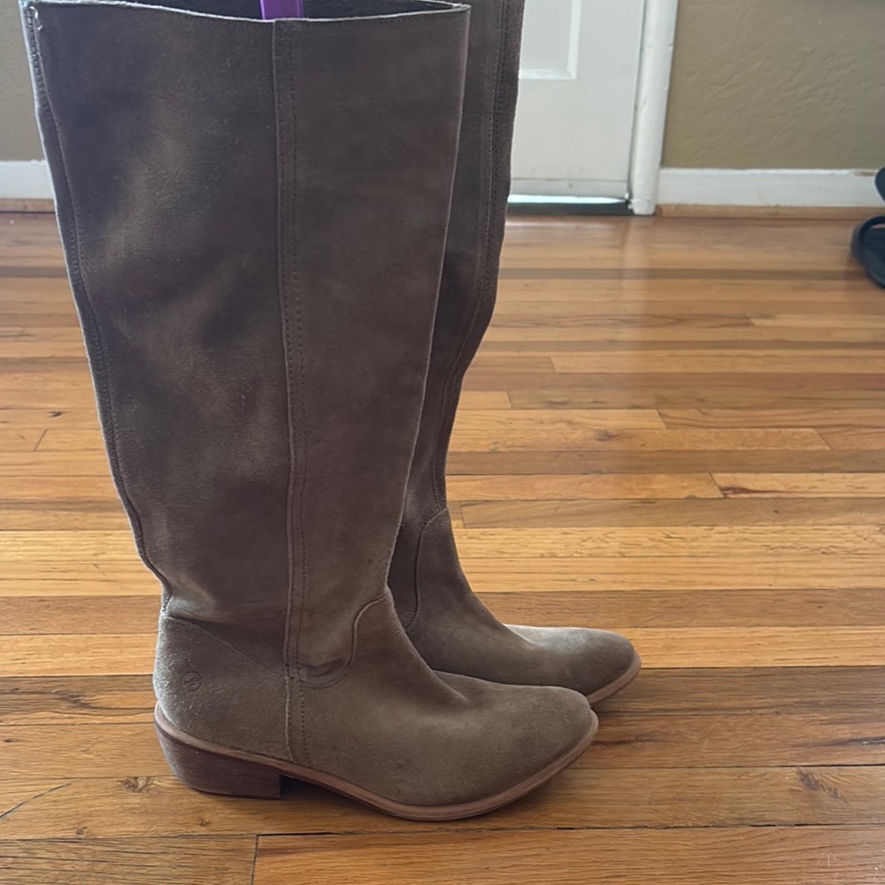 Bronx Brown at the Knee Boots Suede